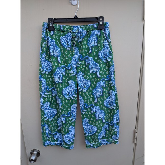 Printfresh Tiger Queen Jade Pajama Pants Capri Size Small - Picture 2 of 5